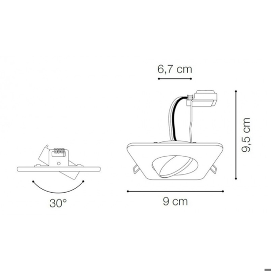 Lounge fi ideal lux faretto da incasso metallo bianco quadrato orientabile