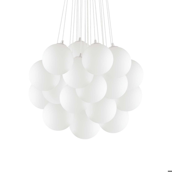 Ideal lux mapa plus sp22 lampadario 22 luci per salotto sfere vetro