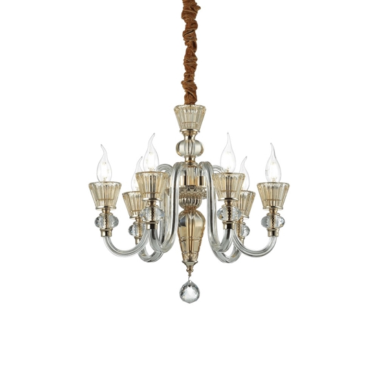 Strauss sp6 ideal lux lampadario di cristallo 5 bracci trasparenti