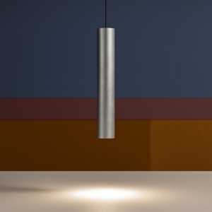 Ideal lux look sp1 d06 lampada sospensione cilindro foglia argento