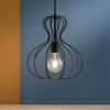 Ideal lux ampolla-1 sp1 nero lampada a sospensione per soggiorno
