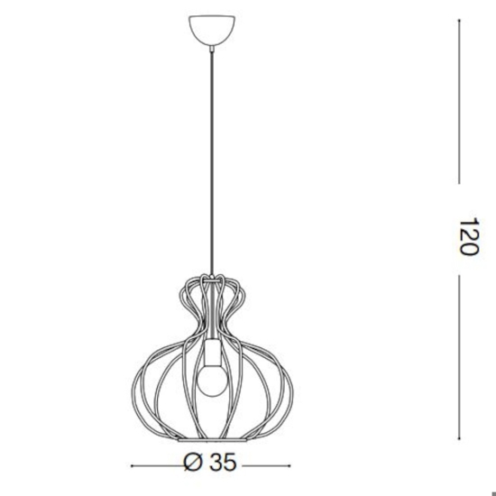 Ideal lux ampolla-1 sp1 nero lampada a sospensione per soggiorno
