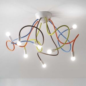 Multiflex pl8 ideal lux plafoniera moderna per cameretta multicolor