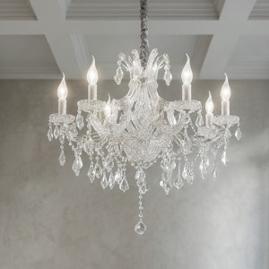 Napoleon sp8 cromo ideal lux lampadario 8 luci a goccia