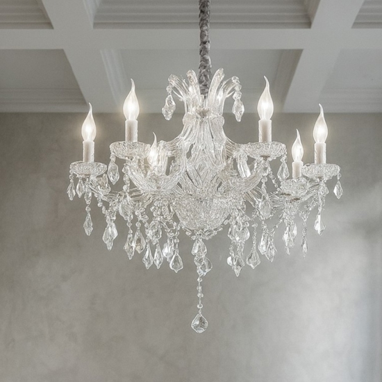 Napoleon sp8 cromo ideal lux lampadario 8 luci a goccia