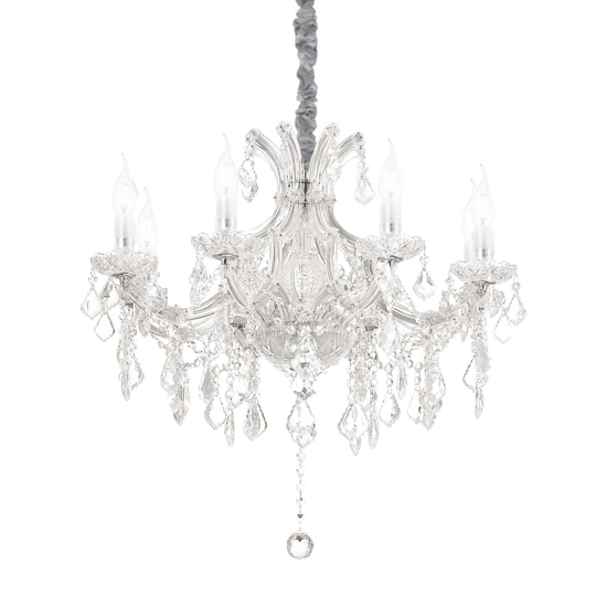 Napoleon sp8 cromo ideal lux lampadario 8 luci a goccia