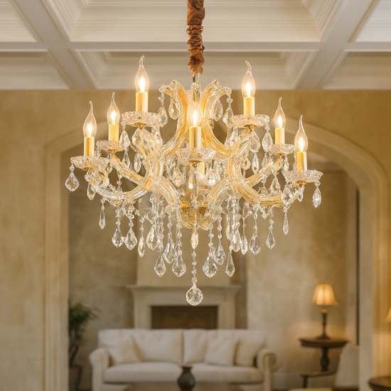 Napoleon sp12 dorato ideal lux lampadario 12 luci