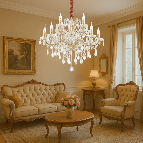 Napoleon sp12 dorato ideal lux lampadario 12 luci