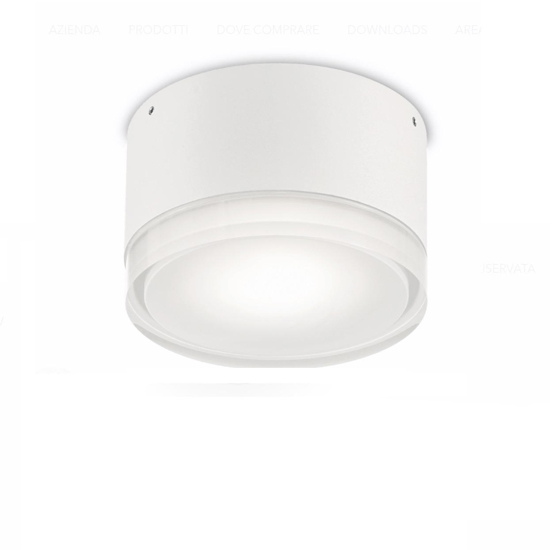 Ideal lux urano pl1 small plafoniera per esterni tonda bianca ip44