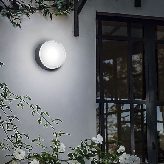 Ideal lux urano pl1 small plafoniera per esterni tonda bianca ip44