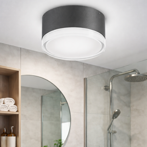 Ideal lux urano pl1 small plafoniera da bagno antracite rotonda ip44