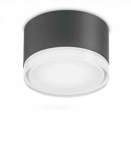 Ideal lux urano pl1 small plafoniera da bagno antracite rotonda ip44