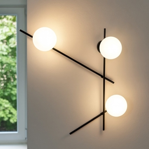 Mikado miloox applique moderna luci orientabili bocce bianche