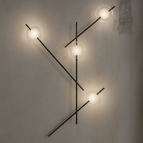 Miloox mikado applique moderna design sfere orientabili