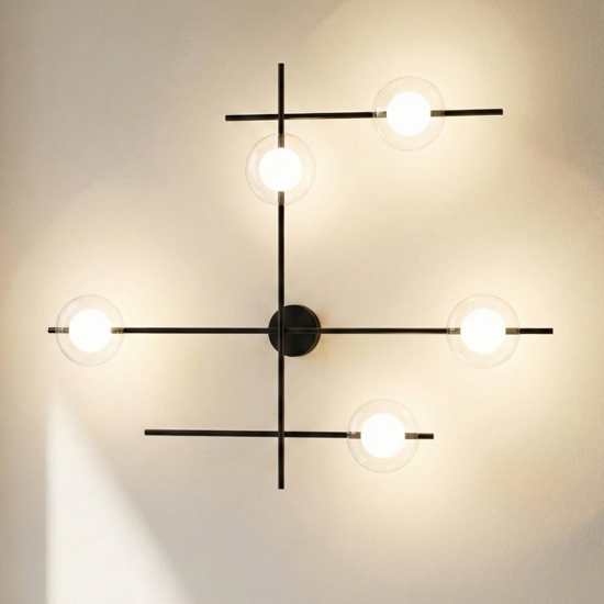 Mikado miloox applique da parete per interno luci orientabili sfere