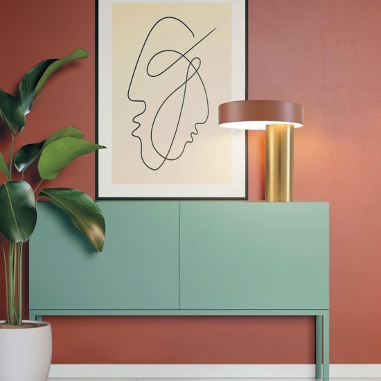 Miloox amanita lampada da tavolo ruggine oro design moderna
