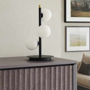 Lampada da tavolo dimmerabile sfere vetro bianco pomi' miloox