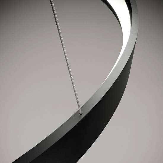 Sforzin lampadario tondo moderno led 70w 3000k cerchio nero