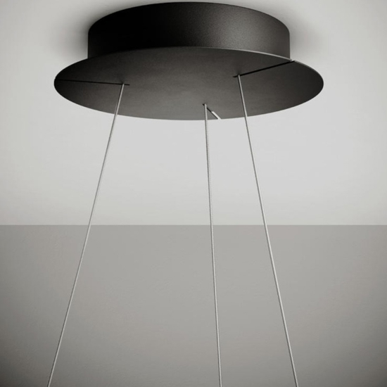 Sforzin lampadario tondo moderno led 70w 3000k cerchio nero