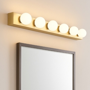 Prive ap6 ideal lux applique per specchio bagno 6 luci ottone 60,5cm