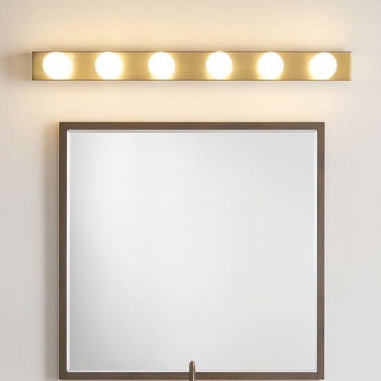 Prive ap6 ideal lux applique per specchio bagno 6 luci ottone 60,5cm