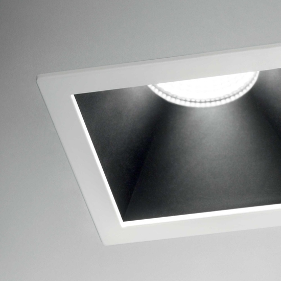 Ideal lux game trim square faretto da incasso 3000k 11w quadrato bianco nero