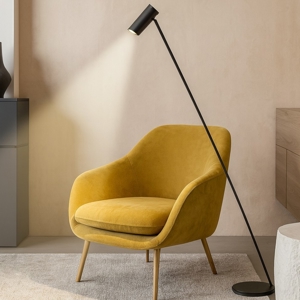 Piantana nera da salotto luce orientabile design moderna