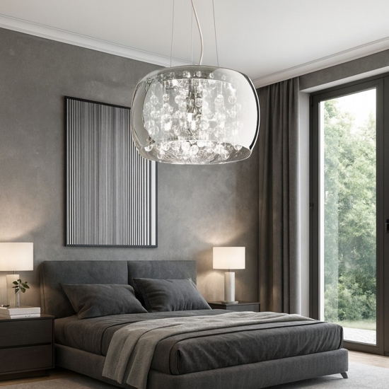 Audi-80 sp5 ideal lux lampadario stanza da letto vetro cristallo fume'