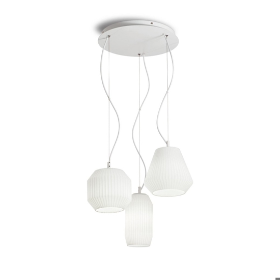 Origami sp3 ideal lux lampadario per soggiorno tre luci vetri