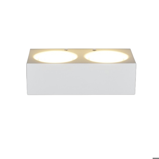 Applique in gesso bianco pitturabile rettangolare moderna 4 luci