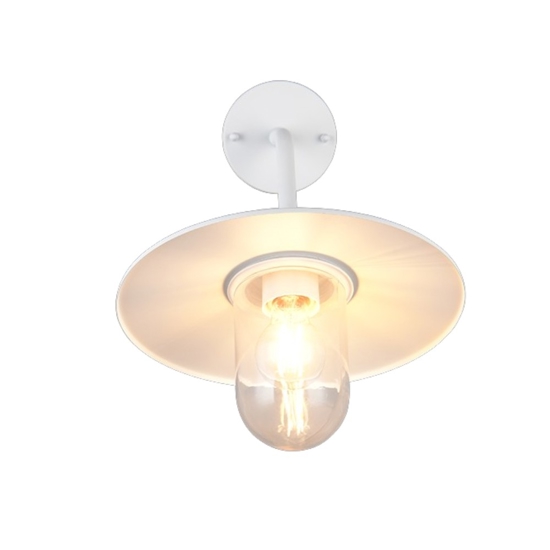 Applique per esterno vintage alluminio bianco ip44 diffusore in vetro