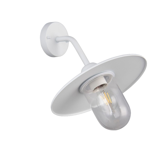 Applique per esterno vintage alluminio bianco ip44 diffusore in vetro