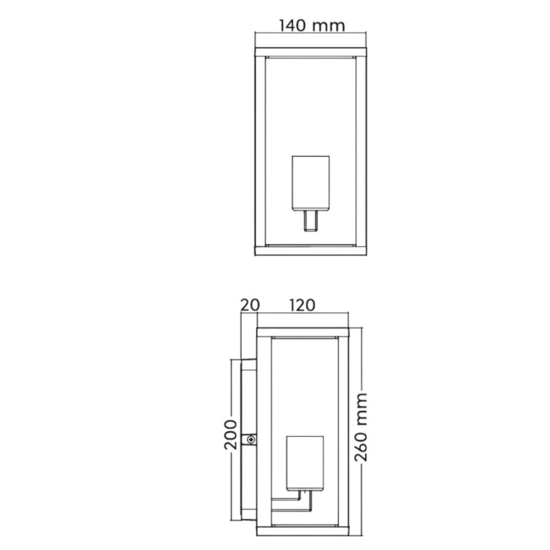 Applique per esterno ruggine alluminio pressofuso vetro trasparente