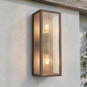Applique da esterno ruggine ip44 diffusore in vetro