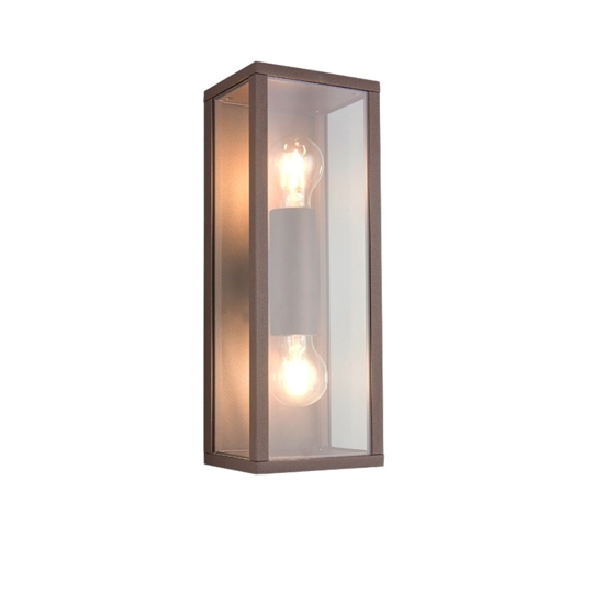 Applique da esterno ruggine ip44 diffusore in vetro