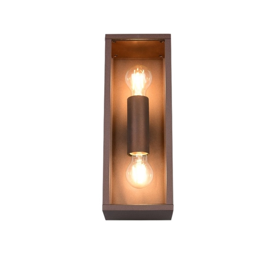 Applique da esterno ruggine ip44 diffusore in vetro