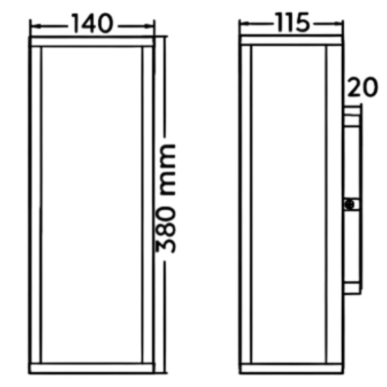 Applique da esterno ruggine ip44 diffusore in vetro