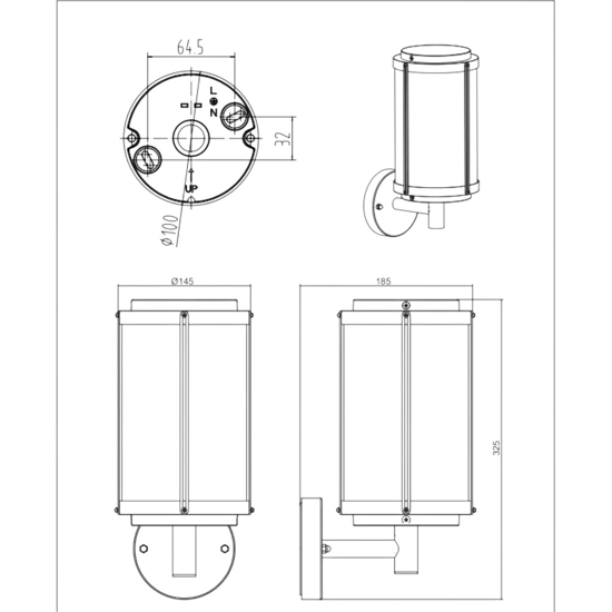 Applique per esterno lanterna antracite