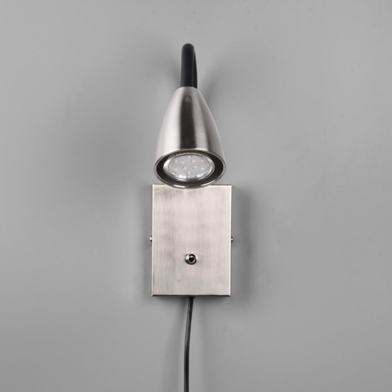 Applique da comodino camera da letto nichel opaco luce orientabile