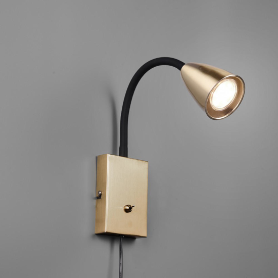 Applique orientabile per comodino ottone luce orientabile gu10