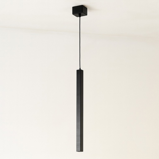 Lampada a sospensione nera da comodino led 3w 3000k affralux tubidiodi