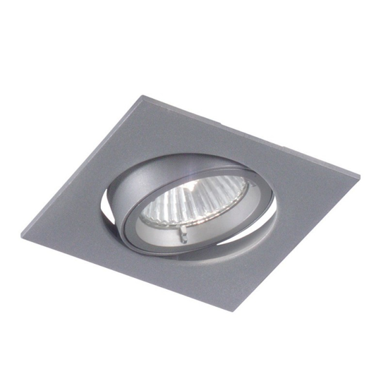 Faretto quadrato grigio da incasso a soffitto orientabile