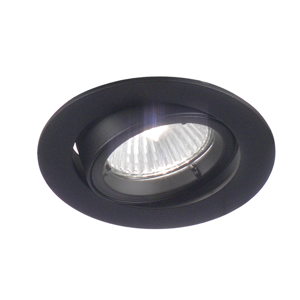 Faretto nero orientabile rotondo da incasso a soffitto