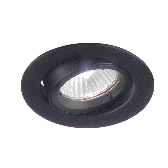 Faretto nero orientabile rotondo da incasso a soffitto