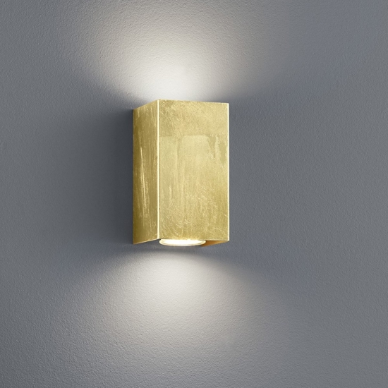Applique da parete squadrata foglia oro biemissione