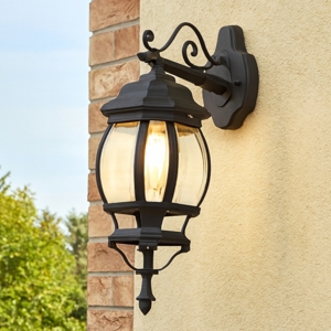 Applique lanterna nera per esterno stile classico
