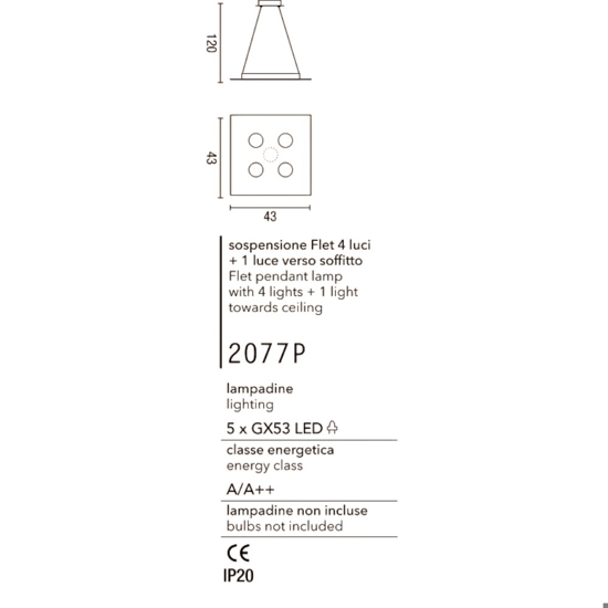 Lampadario moderno led bianco affralux flet