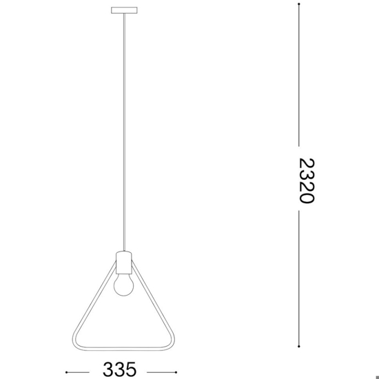 Ideal lux abc sp1 triangle lampada a sospensione triangolo oro ottone pendente