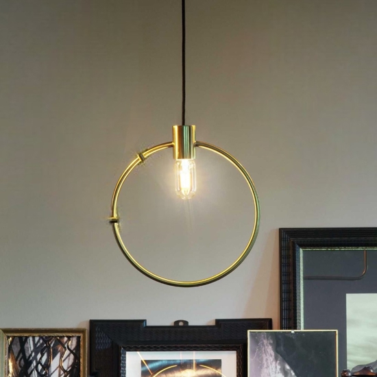 Abc sp1 round ideal lux  round lampadario particolare cerchio ottone oro
