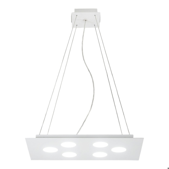 Lampadario moderno affralux flet rettangolare bianco luci sopra sotto